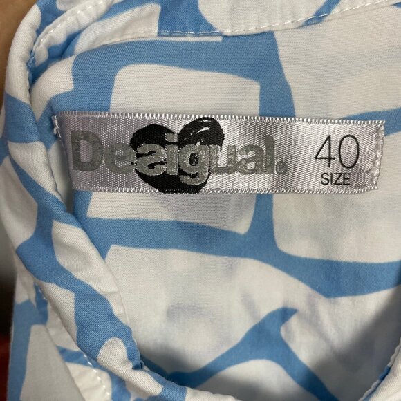 Desigual Shirt Dress Tunic Mini Rainbow Print Abstract Colorful Sz 40 US Medium - Picture 7 of 16